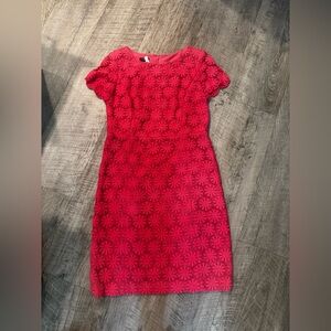 Elegant Fuchsia Floral Dress